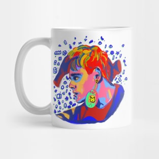 awsten knight rainbow tamagotchi portrait (round) Mug